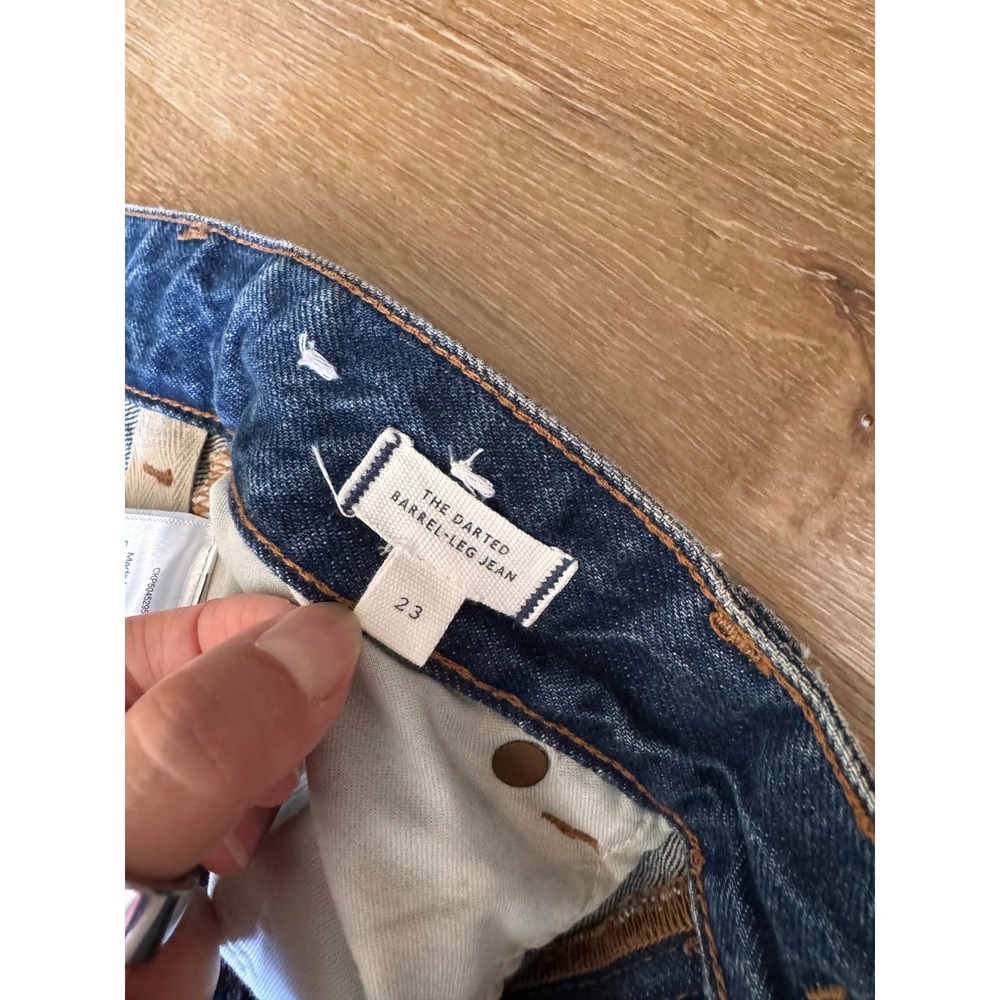 Madewell Blue The Darted Barrel-Leg Jean Button Fly Size 23 - Picture 4 of 7
